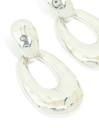 Silver Double Oval Drop Earrings - link has visual effect only