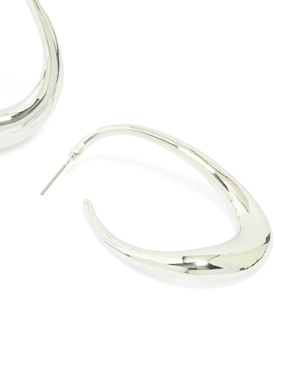 Silver Medium 3D Abstract Round Stud Earrings
