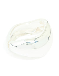 Silver Thick Wave Hinged Bangle - link has visual effect only