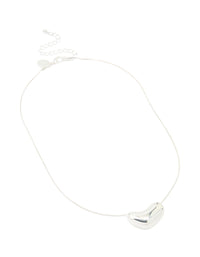 Silver Plated Molten Pebble Pendant Necklace - link has visual effect only