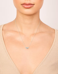 Silver Plated Small Pebble Pendant Necklace - link has visual effect only