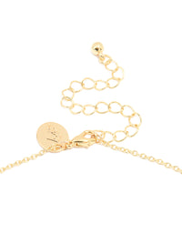 Gold Plated Cubic Zirconia Triple Pebble Pendant Necklace - link has visual effect only