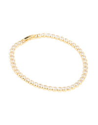 Gold Plated Cubic Zirconia Square & Round Tennis Bracelet - link has visual effect only
