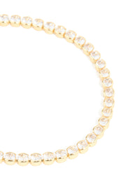Gold Plated Cubic Zirconia Square & Round Tennis Bracelet - link has visual effect only