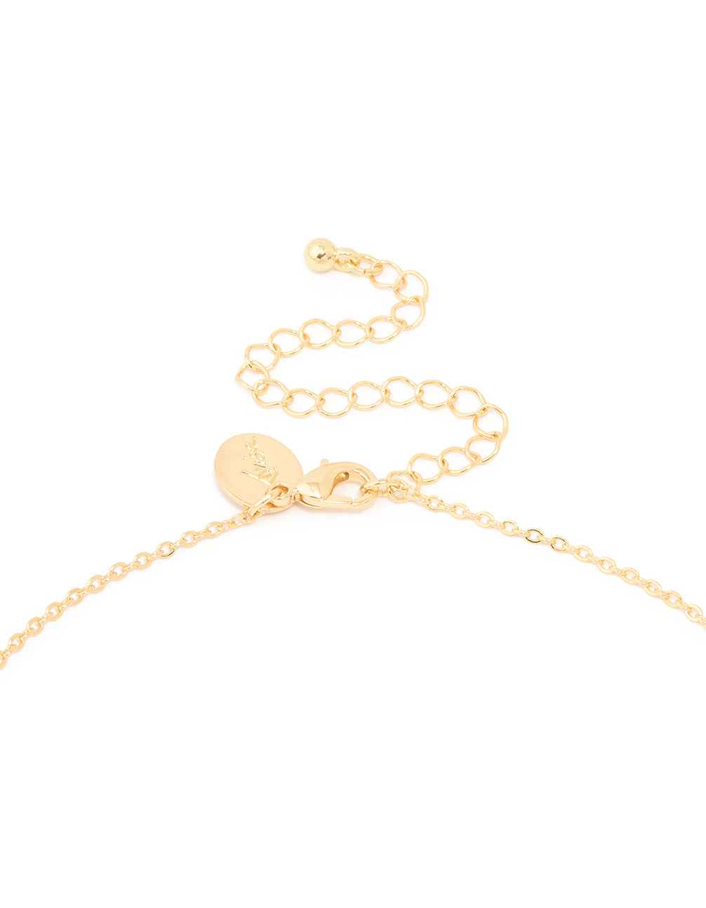 Gold Plated Brass Cubic Zirconia Mini Double Round Pendant Necklace
