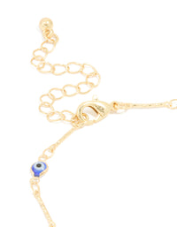 Gold Plated Brass Evil Eye Stone Chain Bracelet - link has visual effect only