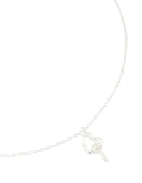 Sterling Silver Heart & Key Pendant Necklace - link has visual effect only
