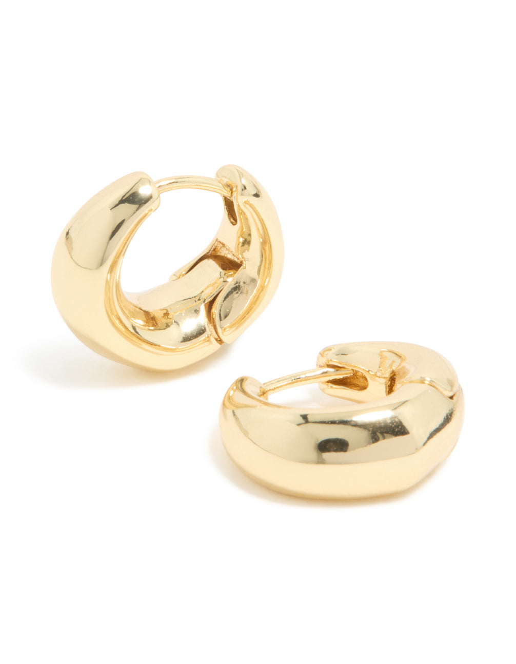 Gold Plated Small Organic Huggie Earrings