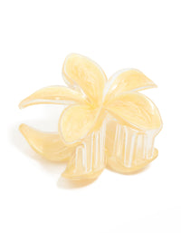 Yellow Frangipani Flower Claw Clip - link has visual effect only