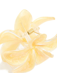 Yellow Frangipani Flower Claw Clip - link has visual effect only