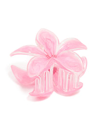 Pink Frangipani Flower Claw Clip - link has visual effect only