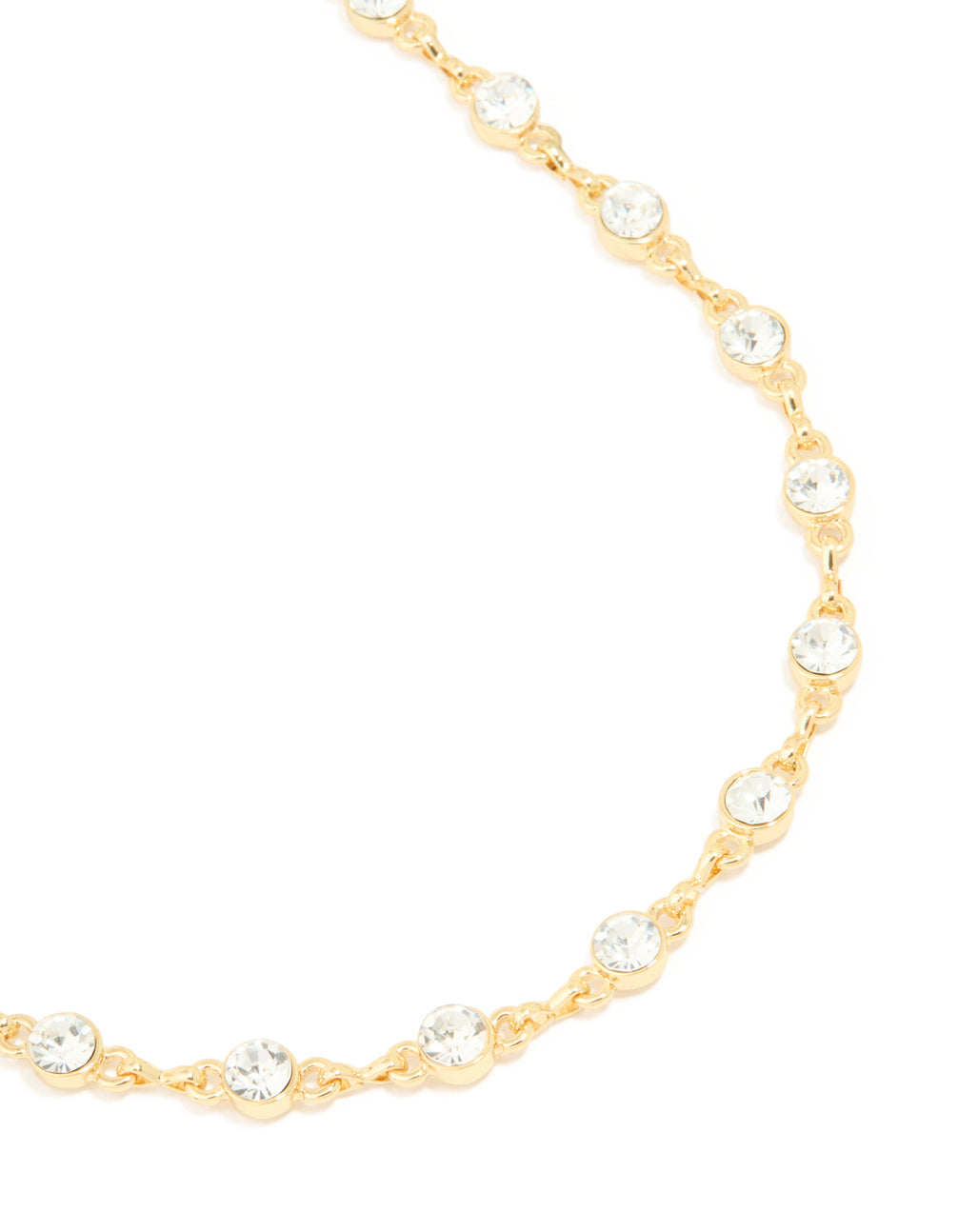 Gold Plated Diamante Circles Necklace