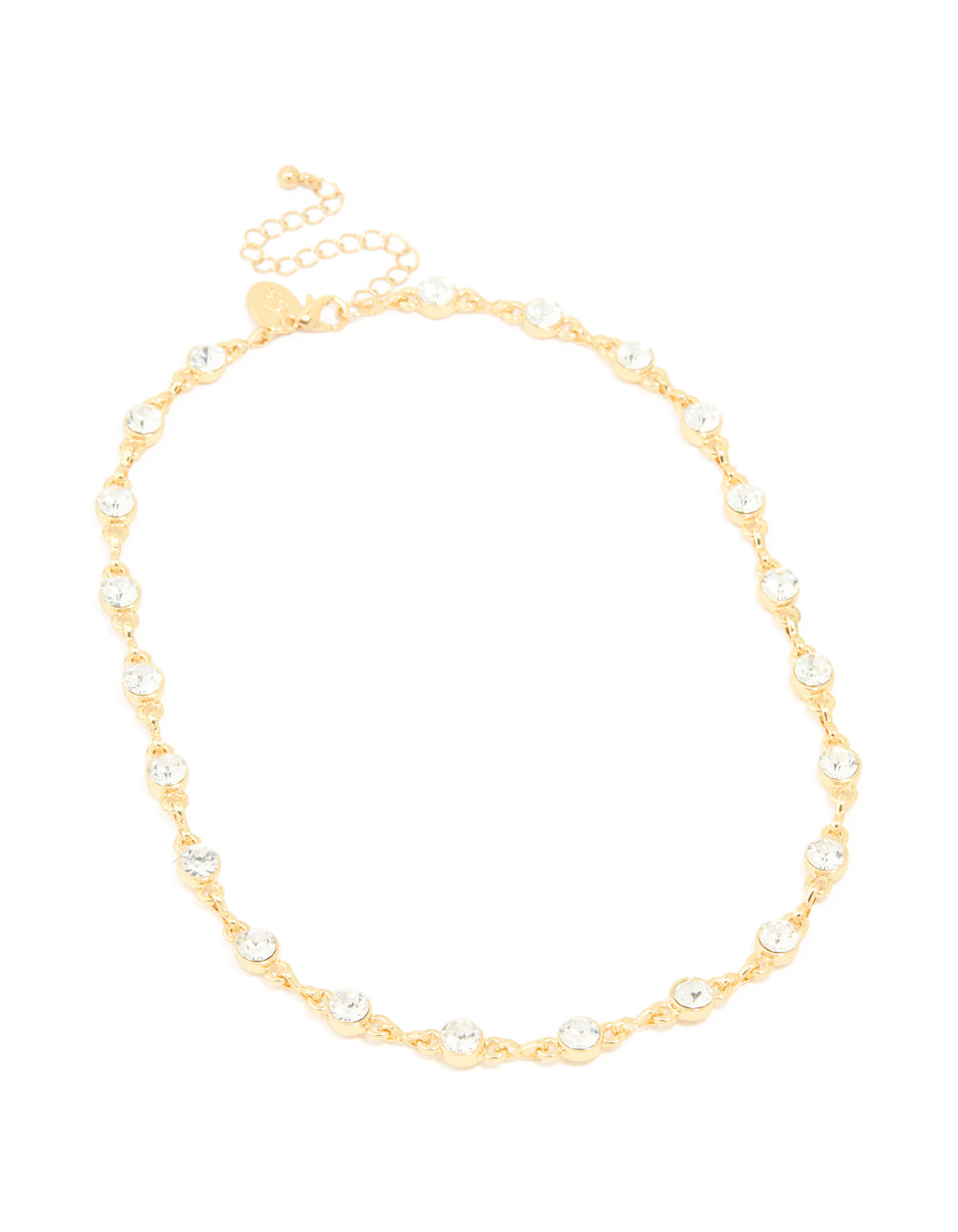 Gold Plated Diamante Circles Necklace