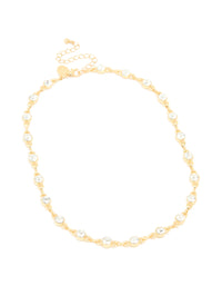 Gold Plated Diamante Circles Necklace - link has visual effect only