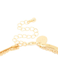 Gold Plated Chain & Hammered Circle Layered Necklace - link has visual effect only