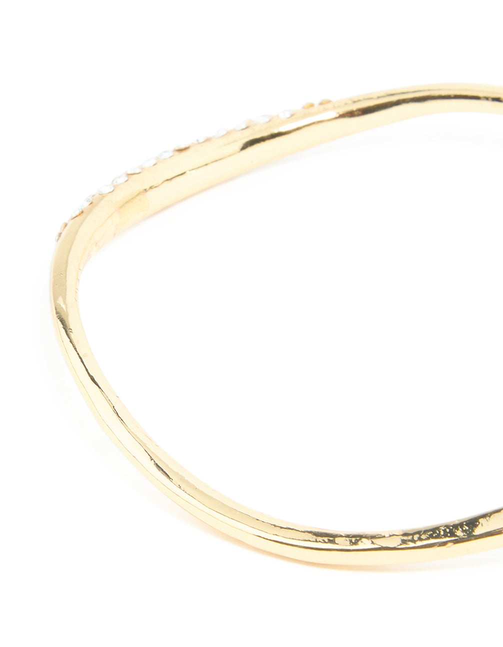 Gold Plated Diamante Wavy Bangle