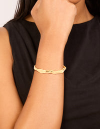 Gold Plated Organic Wavy Wrist Cuff - link has visual effect only