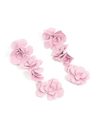Pink Coated Metal Flower Drop Earrings - link has visual effect only