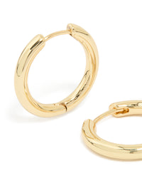 Gold Plated Medium Thick Hoop Earrings - link has visual effect only