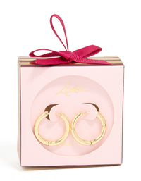 Gold Plated Medium Thick Hoop Earrings - link has visual effect only