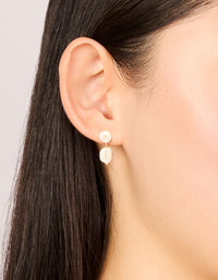 Gold Plated Freshwater Pearl Drop Earrings - link has visual effect only