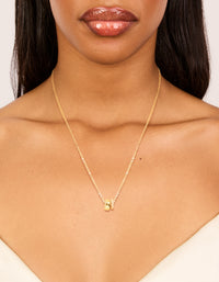 Gold Plated Cubic Zirconia Double Circle Pendant Necklace - link has visual effect only