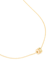 Gold Plated Cubic Zirconia Double Circle Pendant Necklace - link has visual effect only