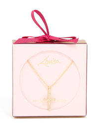 Gold Plated Cubic Zirconia Cross Pendant Necklace - link has visual effect only