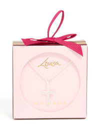 Silver Plated Cubic Zirconia Cross Pendant Necklace - link has visual effect only