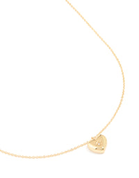 Gold Plated Cubic Zirconia Heart Necklace - link has visual effect only