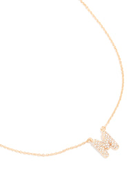 Kids Gold Cubic Zirconia Letter M Necklace - link has visual effect only