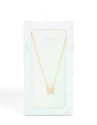 Kids Gold Cubic Zirconia Letter M Necklace - link has visual effect only