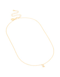 Gold Plated Brass Cubic Zirconia Letter K Necklace - link has visual effect only