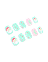 Santa & Festive Tree Press-On Nail Set - link has visual effect only