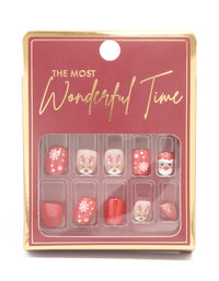 Santa & Reindeer Press-On Nail Set - link has visual effect only
