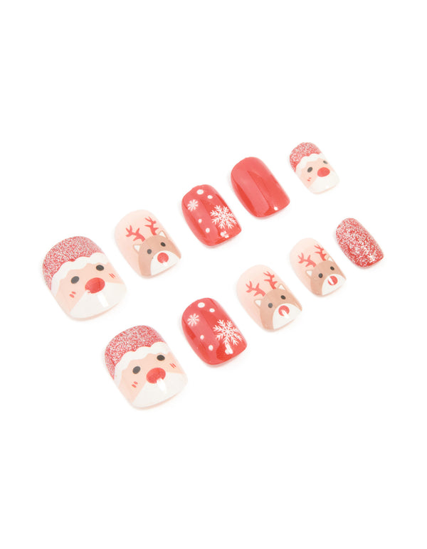 Santa & Reindeer Press-On Nail Set
