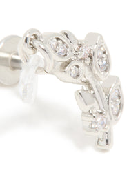 Surgical Steel Floral Diamante Single Flat Back Stud - link has visual effect only