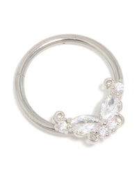 Titanium Cubic Zirconia Vine Nipple Ring - link has visual effect only