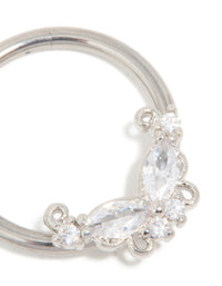 Titanium Cubic Zirconia Vine Nipple Ring - link has visual effect only