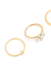 Gold Plated Titanium Cubic Zirconia Mixed Nose Rings 4-Pack - link has visual effect only