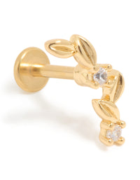 Gold Plated Titanium Vine Single Flat Back Stud - link has visual effect only