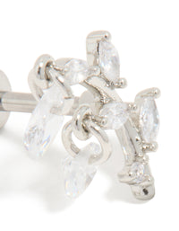 Titanium Cubic Zirconia Vine Ear Crawler Single Flat Back Stud - link has visual effect only