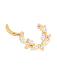 Gold Plated Titanium Cubic Zirconia Vine Clicker Ring - link has visual effect only