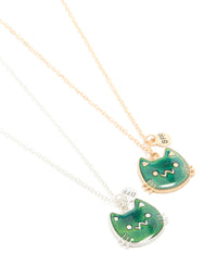 Kids Gold & Silver Cat Mood BFF Necklace Pack - link has visual effect only