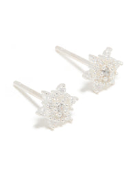 Sterling Silver Cubic Zirconia Snowflake Stud Earrings - link has visual effect only