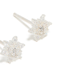 Sterling Silver Cubic Zirconia Snowflake Stud Earrings - link has visual effect only