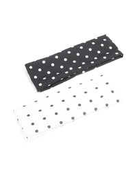 White & Black Polka Dot Stretch Fabric Headbands 2-Pack - link has visual effect only