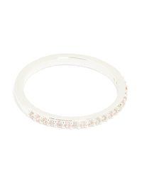 Silver Plated Cubic Zirconia Square & Band Rings 2-Pack - link has visual effect only