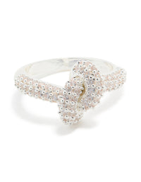 Silver Plated Cubic Zirconia Modern Knot Ring - link has visual effect only