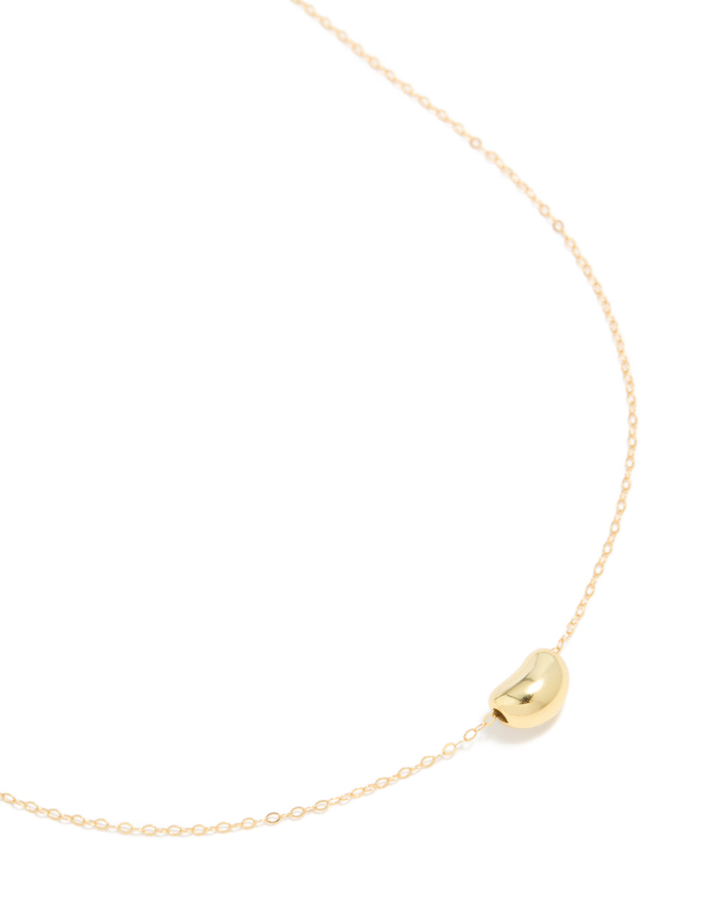 Gold Plated Sterling Silver Bean Pendant Necklace